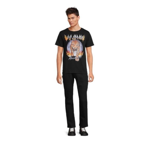 Def Leppard Mens Black Short Sleeve Graphic Tee T shirt, Size XL‎ 46-48 NWT - Picture 1 of 6